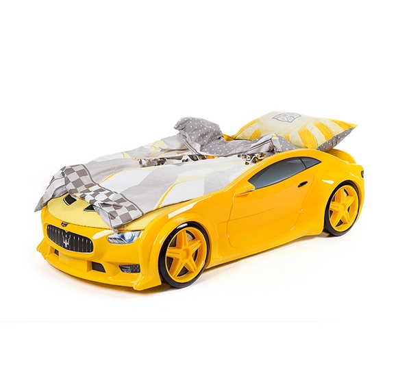 Комплект постельного белья для машинок-кроваток (желтый)  