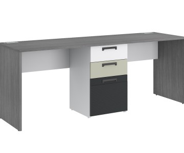 Стол Сплит на два рабочих места с тумбой
