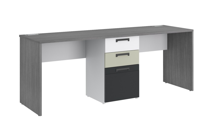 Стол Сплит на два рабочих места с тумбой Стол Сплит на два рабочих места с тумбой