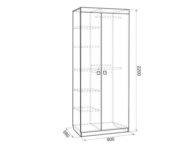 Шкаф 2-х дверный "Энерджи"