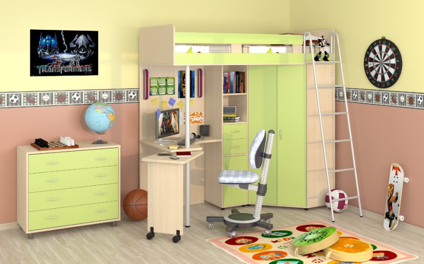 Кровать чердак Теремок М 85