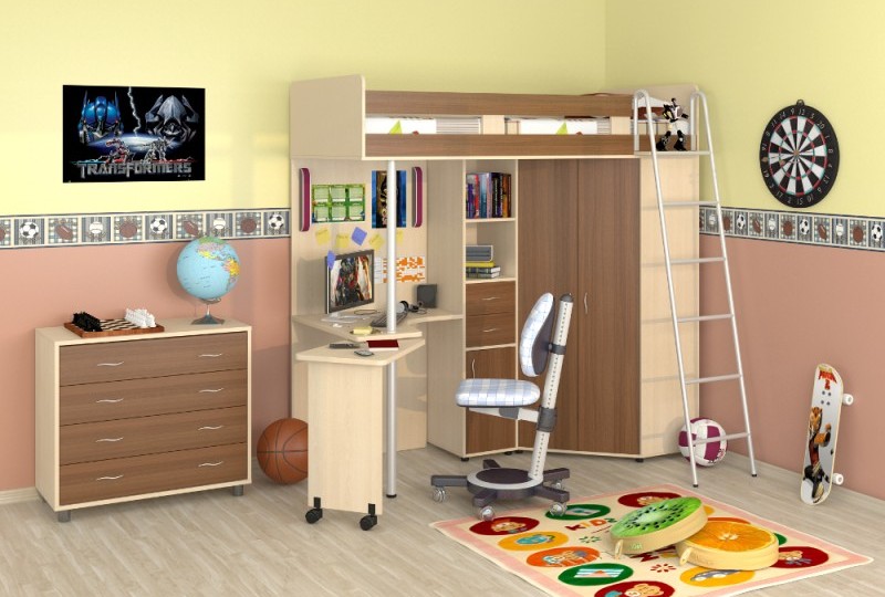 Кровать чердак Теремок М 85