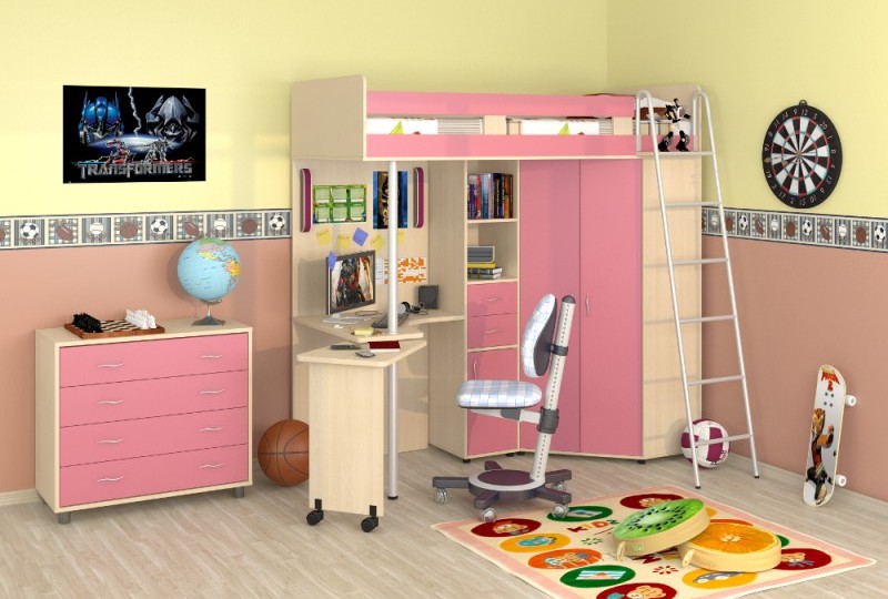 Кровать чердак Теремок М 85