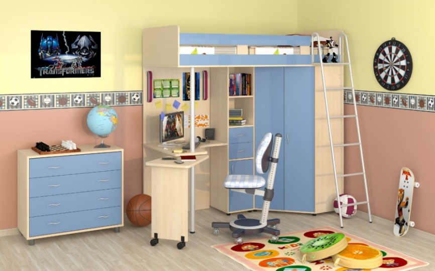 Кровать чердак Теремок М 85