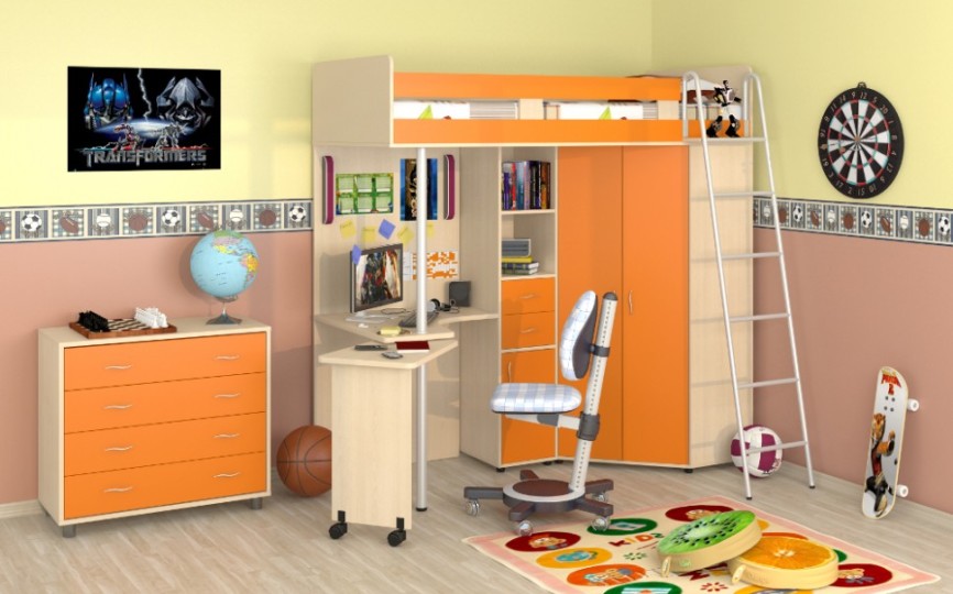 Кровать чердак Теремок М 85