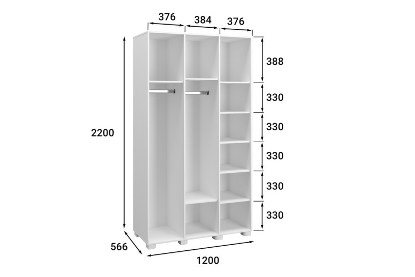 Шкаф комбинированный «Монблан» МБ-24К