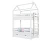 Кровать двухъярусная с продольной крышей, лестница с торца Тимберика Кидс N16