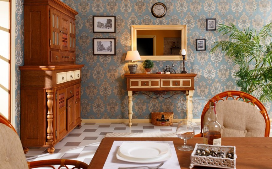 Буфет трехдверный Валенсия 2-20 на круглых ножках