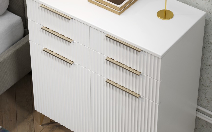 Комод Афина комбинированный АФ-06 белый бриллиант/бланж