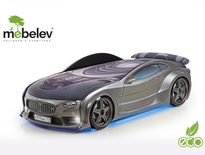 Кровать-машина объемная NEO "БМВ" графит Кровать-машина объемная NEO "БМВ" графит