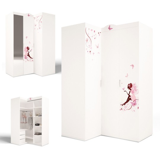 Шкаф угловой гармошка "Фея" без/со стразами Swarovski Шкаф угловой гармошка "Фея" без/со стразами Swarovski