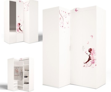 Шкаф угловой гармошка "Фея" без/со стразами Swarovski