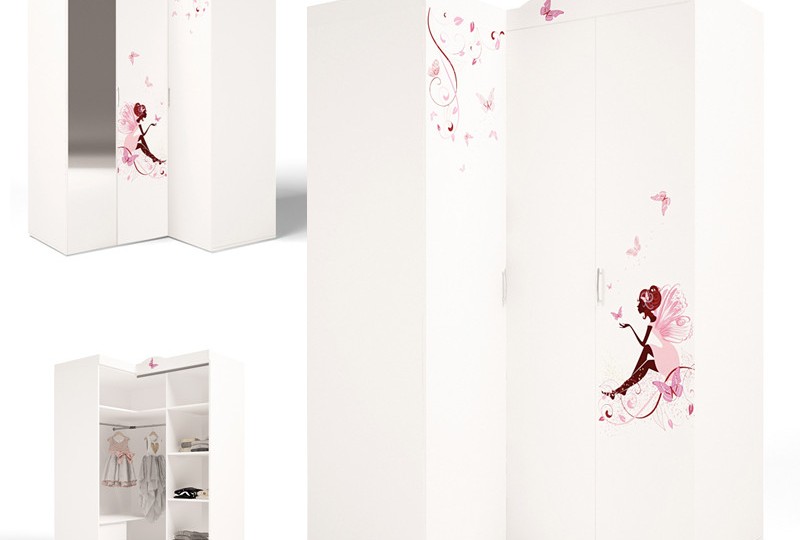 Шкаф угловой гармошка "Фея" без/со стразами Swarovski Шкаф угловой гармошка "Фея" без/со стразами Swarovski