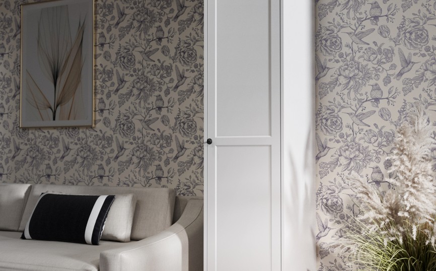 Шкаф-пенал Вильям ВМ-10 белый бриллиант/бланж