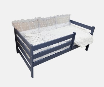 Кровать софа без ящиков, массив березы цветная