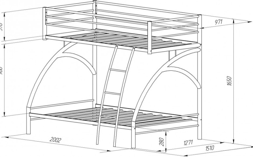 Двухъярусная кровать Виньола-2Я Двухъярусная кровать Виньола-2Я