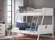Кровать двухъярусная White широкая (серые ступеньки)