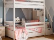 Кровать двухъярусная с продольной крышей, с лестницей-комодом Тимберика Кидс N18