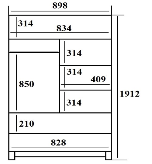 Шкаф 2-х дверный Наоми 9 с двумя ящиками