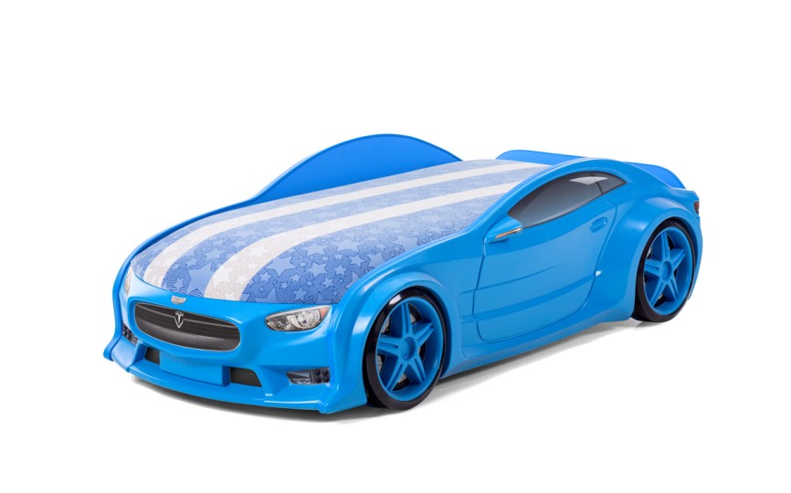 Кровать-машина объемная NEO "Тесла" синяя