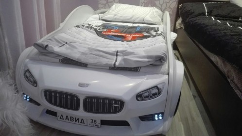 Комплект постельного белья для машинок-кроваток (белый)    