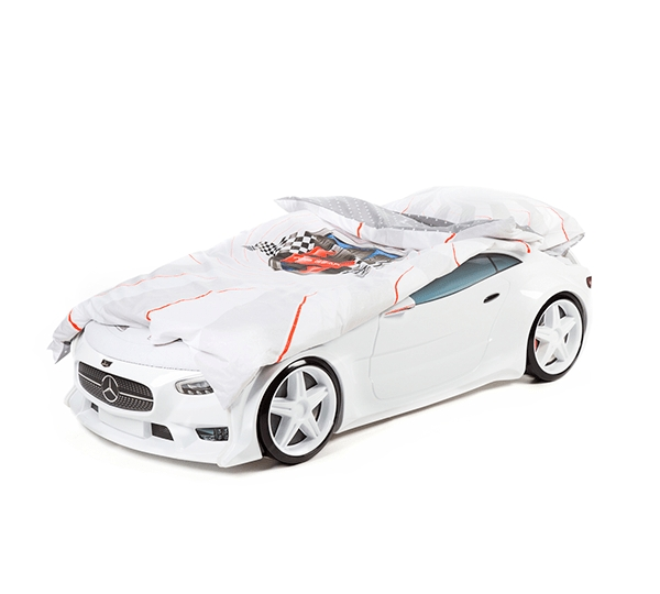 Комплект постельного белья для машинок-кроваток (белый)    