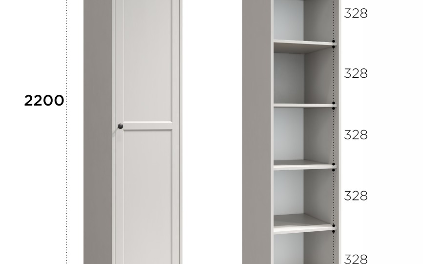 Шкаф-пенал Вильям ВМ-10 кашемир/шарли керамика