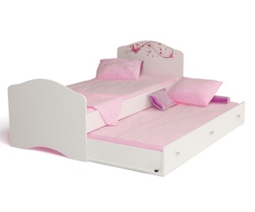 Детская кровать классик "Фея" белая с рисунком со стразами Swarovski (спальное место 190х90, 160х90)