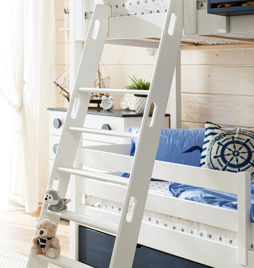 Кровать двухъярусная с надстройкой домиком, с наклонной лестницей Тимберика Кидс N20