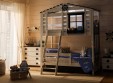 Кровать двухъярусная с надстройкой домиком, с наклонной лестницей Тимберика Кидс N20