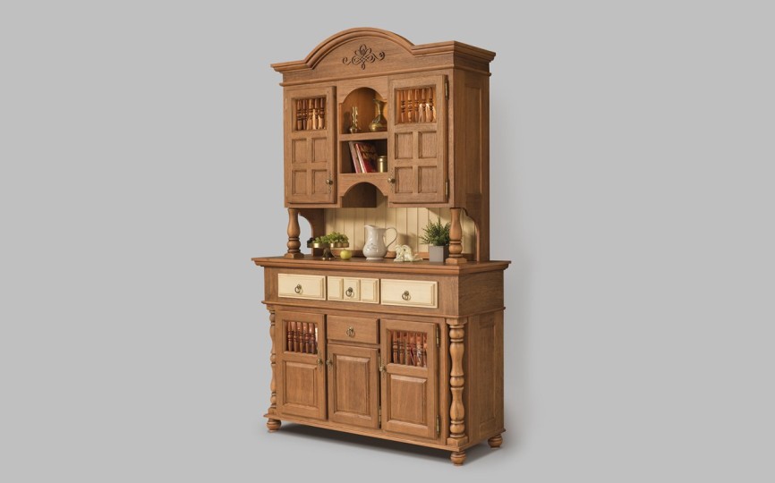 Буфет трехдверный Валенсия 2-23 на круглых ножках