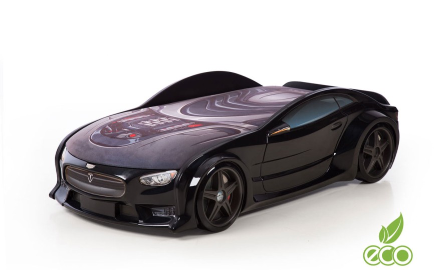 Кровать-машина объемная NEO "Тесла" черная