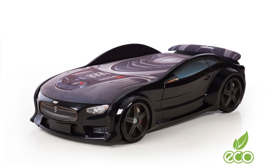 Кровать-машина объемная NEO "Тесла" черная