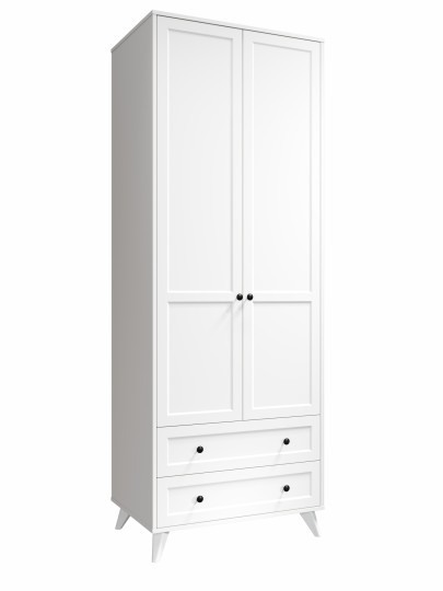 Шкаф 2-х дверный Вильям ВМ-11 белый бриллиант/бланж