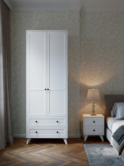 Шкаф 2-х дверный Вильям ВМ-11 белый бриллиант/бланж