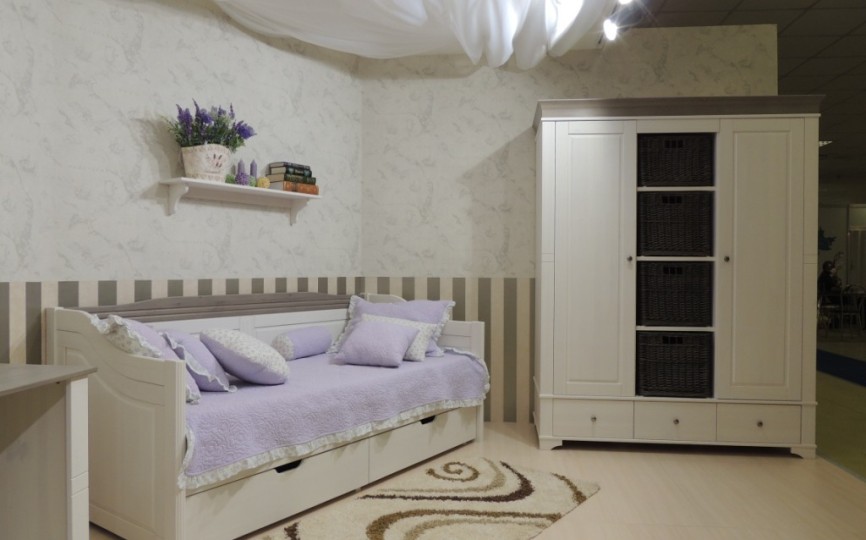 Белая комната для подростка "Бейли" из массива №2