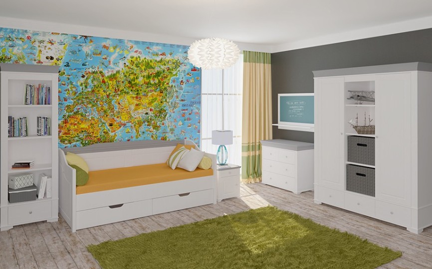 Белая комната для подростка "Бейли" из массива №2