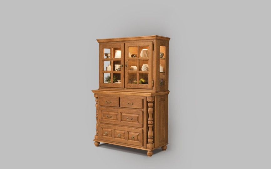 Сервант двухдверный Валенсия 2-24 на круглых ножках