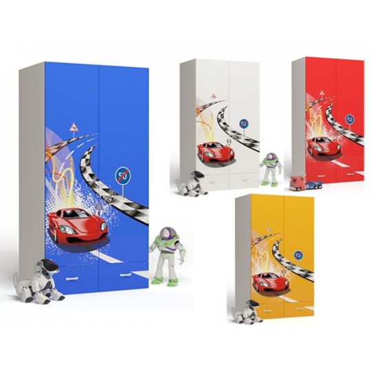 Шкаф 2-х дверный "Formula" белый для мальчика 