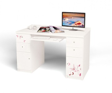 Стол без надстройки "Фея" без/со стразами Swarovski с двумя тумбами Стол без надстройки "Фея" без/со стразами Swarovski с двумя тумбами