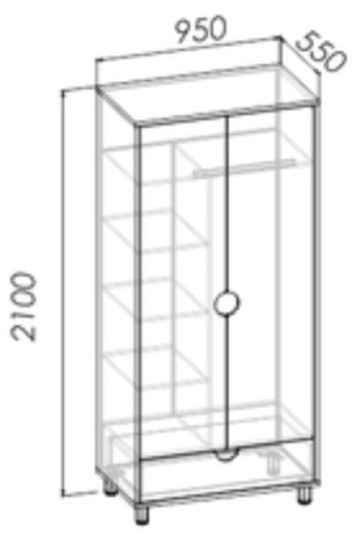 Шкаф 2-х дверный Барни Беж