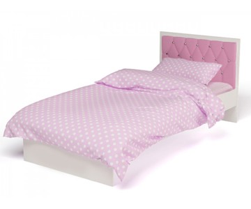 Кровать классик "Фея" с белым или розовым изголовьем и стразами Swarovski