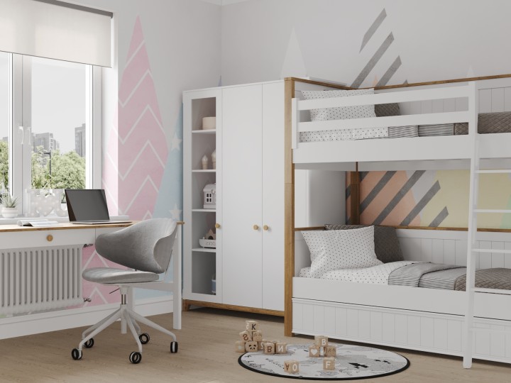 Шкаф 3-х дверный Наоми 14 с отсеком для книг, застекленный Шкаф 3-х дверный Наоми 14 с отсеком для книг, застекленный