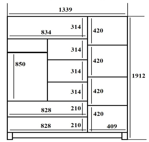 Шкаф 3-х дверный Наоми 14 с отсеком для книг, застекленный Шкаф 3-х дверный Наоми 14 с отсеком для книг, застекленный
