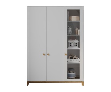 Шкаф 3-х дверный Наоми 14 с отсеком для книг, застекленный