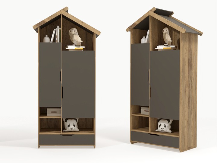 Шкаф 2х дверный высокий из серии Домик 