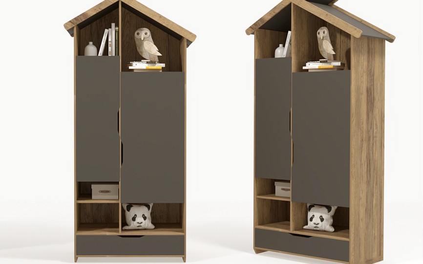 Шкаф 2х дверный высокий из серии Домик 