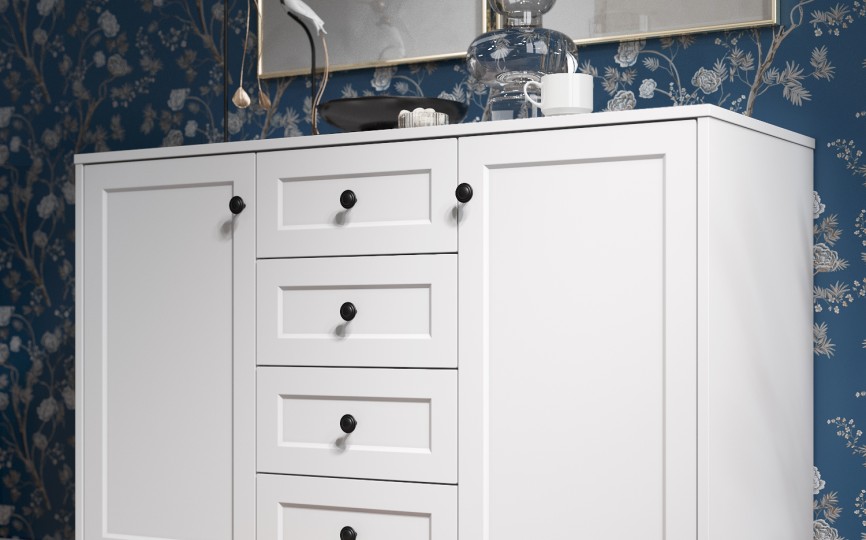 Комод Вильям комбинированный ВМ-13 белый бриллиант/бланж