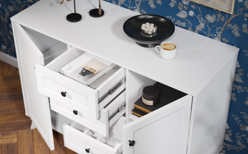 Комод Вильям комбинированный ВМ-13 белый бриллиант/бланж