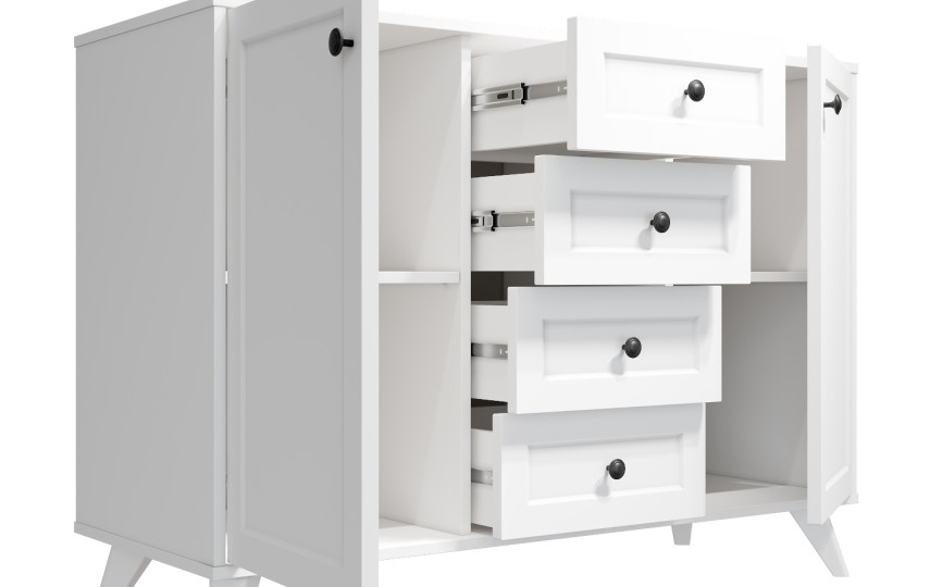 Комод Вильям комбинированный ВМ-13 белый бриллиант/бланж